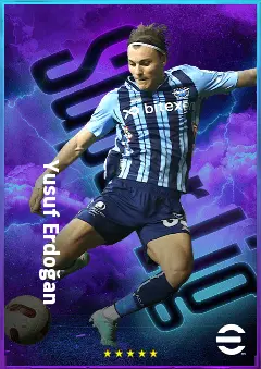 Yusuf Erdoğan eFootball 2026 player card, 76 OVR RWF