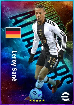 Leroy Sané eFootball 2026 player card, 83 OVR LWF