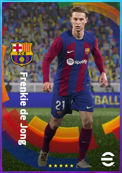 Frenkie de Jong eFootball 2026 player card, 84 OVR CMF