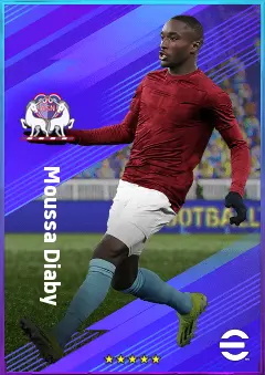 Moussa Diaby eFootball 2026 player card, 82 OVR RWF