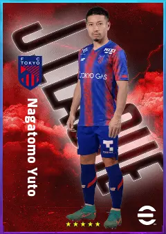 Nagatomo Yuto eFootball 2026 player card, 76 OVR LB