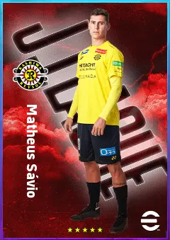 Matheus Sávio eFootball 2026 player card, 77 OVR AMF