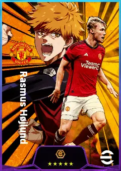 Rasmus Højlund eFootball 2026 player card, 83 OVR CF