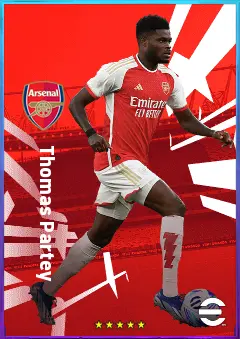 Thomas Partey eFootball 2026 player card, 82 OVR DMF