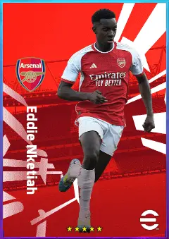 Eddie Nketiah eFootball 2026 player card, 81 OVR CF