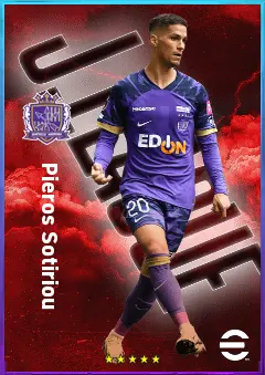 Pieros Sotiriou eFootball 2026 player card, 76 OVR CF