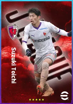 Suzuki Toichi eFootball 2026 player card, 77 OVR RMF