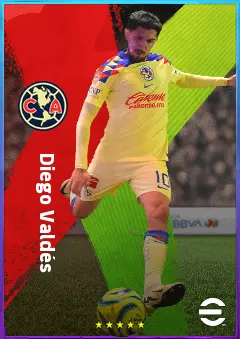 Diego Valdés eFootball 2026 player card, 80 OVR AMF