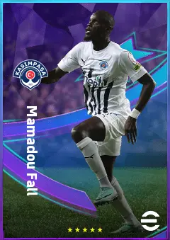 Mamadou Fall eFootball 2026 player card, 77 OVR RWF