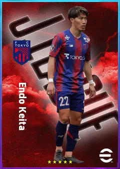Endo Keita eFootball 2026 player card, 76 OVR LWF