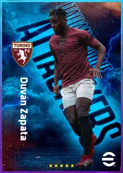 Duván Zapata eFootball 2026 player card, 81 OVR CF