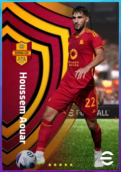 Houssem Aouar eFootball 2026 player card, 80 OVR AMF