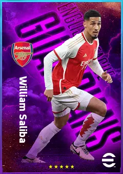 William Saliba eFootball 2026 player card, 85 OVR CB