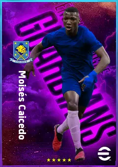 Moisés Caicedo eFootball 2026 player card, 83 OVR DMF