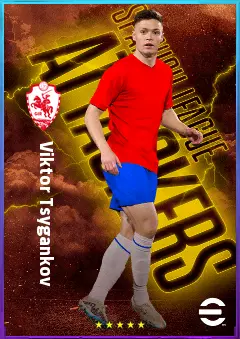 Viktor Tsygankov eFootball 2026 player card, 82 OVR RWF