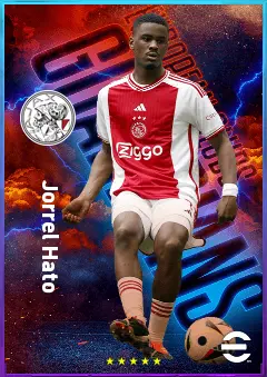 Jorrel Hato eFootball 2026 player card, 82 OVR CB