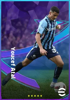 Youcef Atal eFootball 2026 player card, 78 OVR RB
