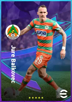 Jure Balkovec eFootball 2026 player card, 77 OVR LB