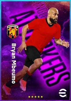 Bryan Mbeumo eFootball 2026 player card, 82 OVR RWF