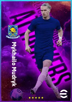 Mykhailo Mudryk eFootball 2026 player card, 81 OVR LWF