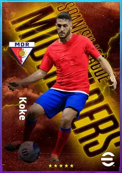 Koke eFootball 2026 player card, 82 OVR CMF