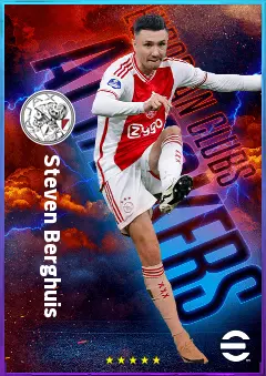Steven Berghuis eFootball 2026 player card, 81 OVR RWF