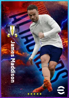 James Maddison eFootball 2026 player card, 83 OVR AMF