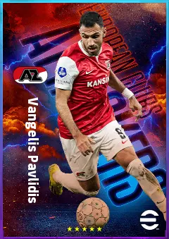Vangelis Pavlidis eFootball 2026 player card, 81 OVR CF