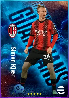 Simon Kjær eFootball 2026 player card, 80 OVR CB