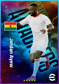 Jordan Ayew eFootball 2026 player card, 80 OVR RWF