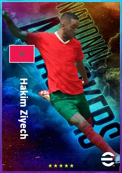 Hakim Ziyech eFootball 2026 player card, 80 OVR AMF