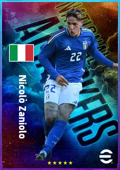 Nicolò Zaniolo eFootball 2026 player card, 82 OVR AMF