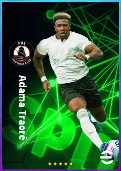 Adama Traoré eFootball 2026 player card, 78 OVR RWF