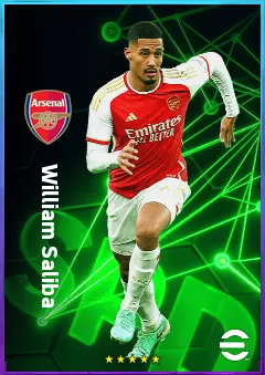 William Saliba eFootball 2026 player card, 85 OVR CB