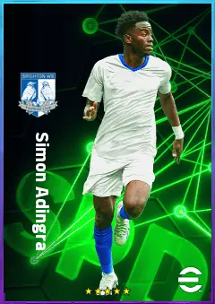 Simon Adingra eFootball 2026 player card, 80 OVR RMF