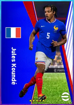 Jules Koundé eFootball 2026 player card, 84 OVR CB