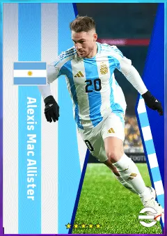 Alexis Mac Allister eFootball 2026 player card, 84 OVR CMF