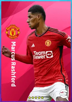Marcus Rashford eFootball 2026 player card, 82 OVR CF