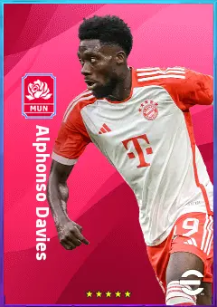 Alphonso Davies eFootball 2026 player card, 83 OVR LB
