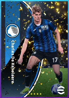 Charles De Ketelaere eFootball 2026 player card, 82 OVR AMF