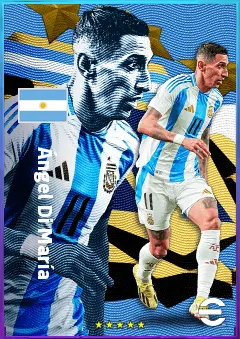 Ángel Di María eFootball 2026 player card, 82 OVR RWF