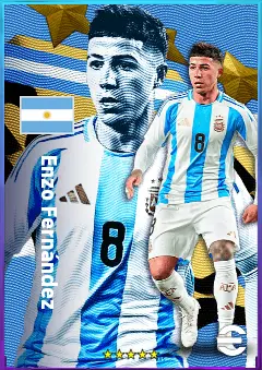 Enzo Fernández eFootball 2026 player card, 85 OVR CMF