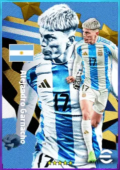 Alejandro Garnacho eFootball 2026 player card, 82 OVR LWF