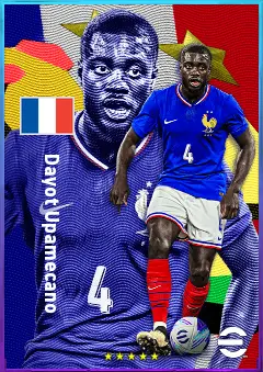 Dayot Upamecano eFootball 2026 player card, 83 OVR CB