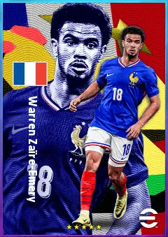 Warren Zaïre-Emery eFootball 2026 player card, 82 OVR CMF