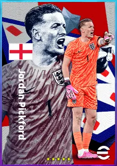 Jordan Pickford eFootball 2026 player card, 82 OVR GK