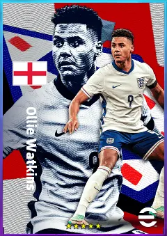 Ollie Watkins eFootball 2026 player card, 82 OVR CF