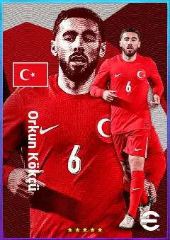 Orkun Kökçü eFootball 2026 player card, 82 OVR CMF