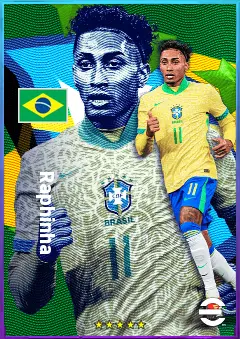 Raphinha eFootball 2026 player card, 82 OVR RWF