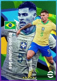 Bruno Guimarães eFootball 2026 player card, 83 OVR DMF